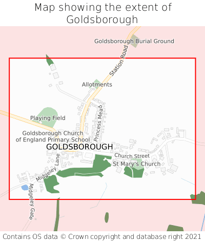 Map showing extent of Goldsborough as bounding box