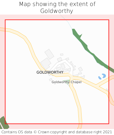 Map showing extent of Goldworthy as bounding box