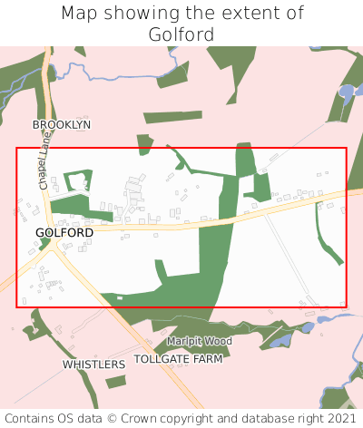 Map showing extent of Golford as bounding box