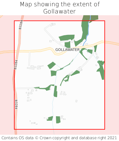 Map showing extent of Gollawater as bounding box