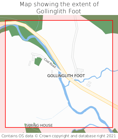 Map showing extent of Gollinglith Foot as bounding box