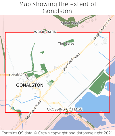 Map showing extent of Gonalston as bounding box