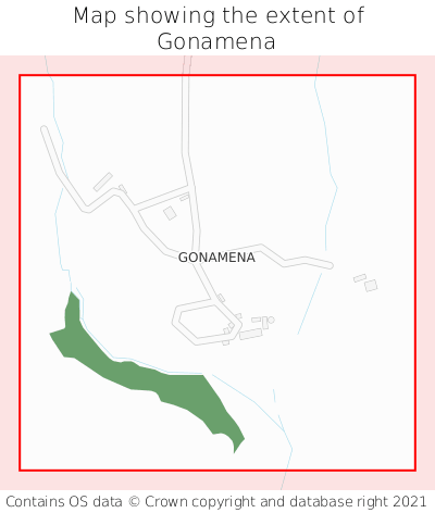 Map showing extent of Gonamena as bounding box
