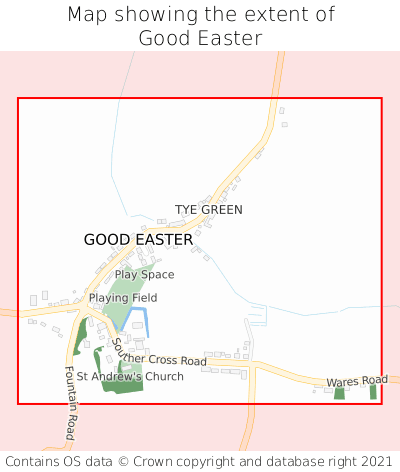 Map showing extent of Good Easter as bounding box