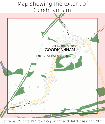 Map showing extent of Goodmanham as bounding box