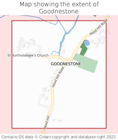 Map showing extent of Goodnestone as bounding box