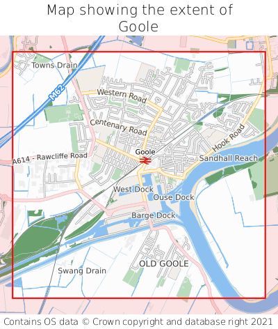 Map showing extent of Goole as bounding box