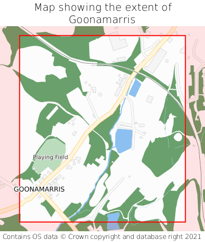 Map showing extent of Goonamarris as bounding box