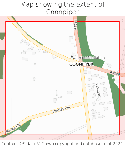 Map showing extent of Goonpiper as bounding box