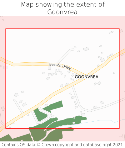 Map showing extent of Goonvrea as bounding box