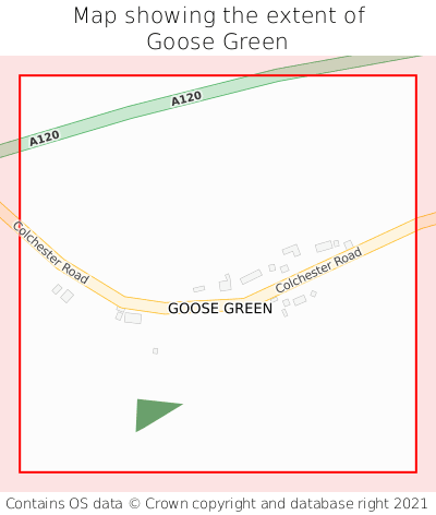 Map showing extent of Goose Green as bounding box