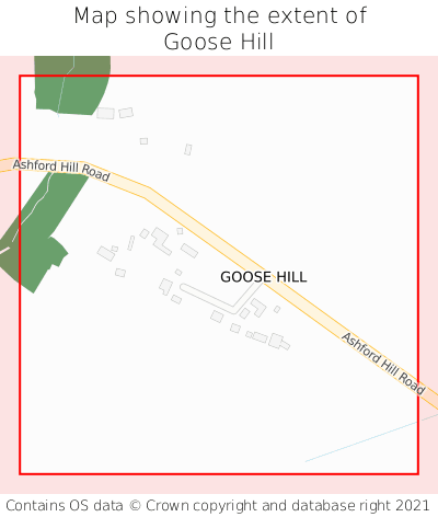 Map showing extent of Goose Hill as bounding box