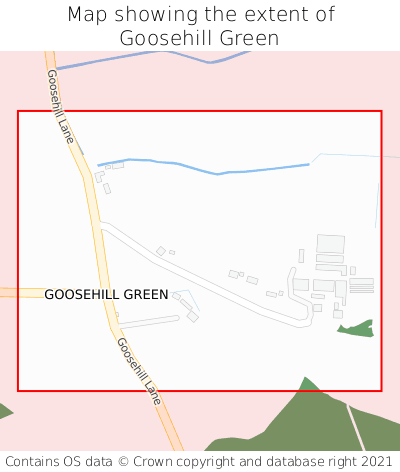 Map showing extent of Goosehill Green as bounding box