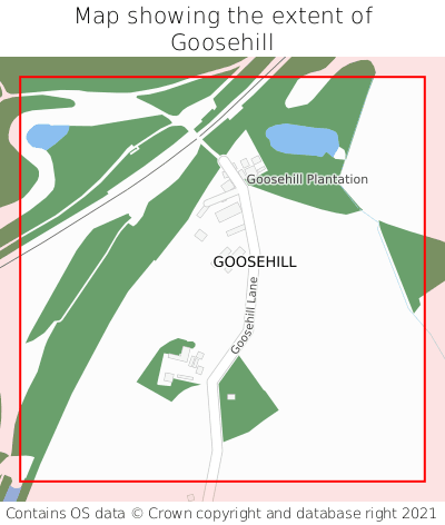 Map showing extent of Goosehill as bounding box