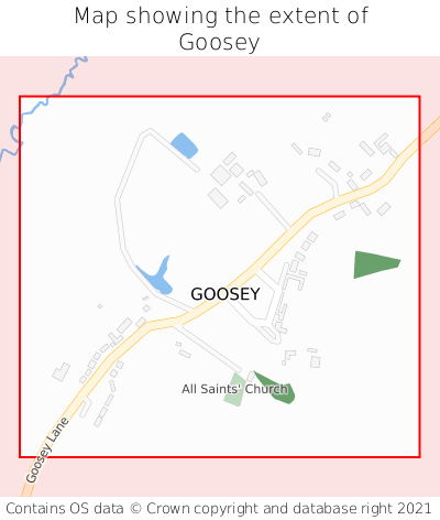 Map showing extent of Goosey as bounding box