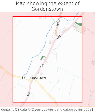 Map showing extent of Gordonstown as bounding box