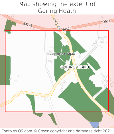 Map showing extent of Goring Heath as bounding box