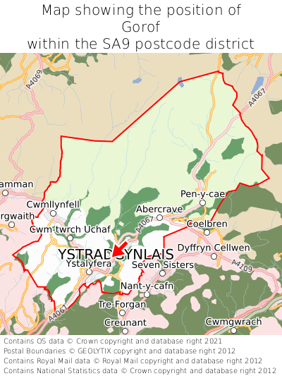 Map showing location of Gorof within SA9