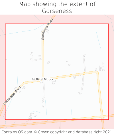 Map showing extent of Gorseness as bounding box