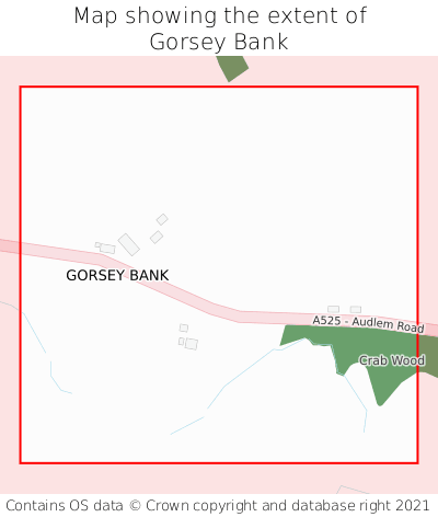 Map showing extent of Gorsey Bank as bounding box