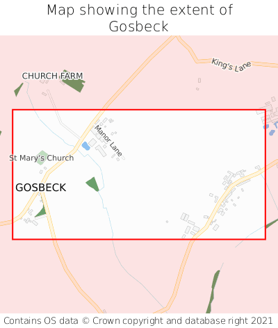 Map showing extent of Gosbeck as bounding box