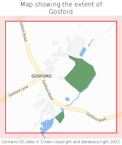 Map showing extent of Gosford as bounding box