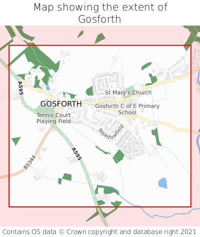 Map showing extent of Gosforth as bounding box