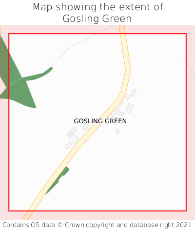 Map showing extent of Gosling Green as bounding box