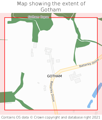 Map showing extent of Gotham as bounding box