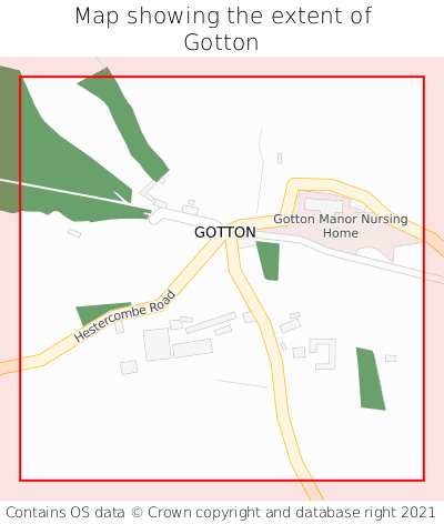 Map showing extent of Gotton as bounding box