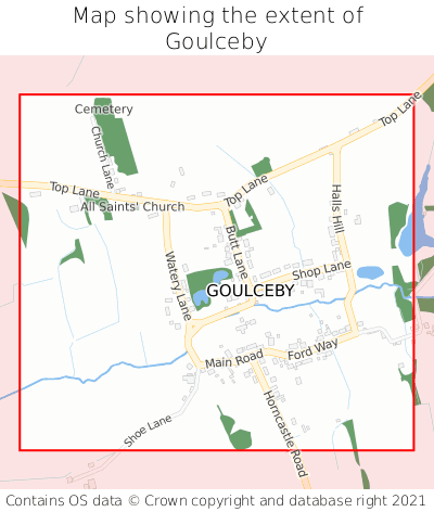 Map showing extent of Goulceby as bounding box