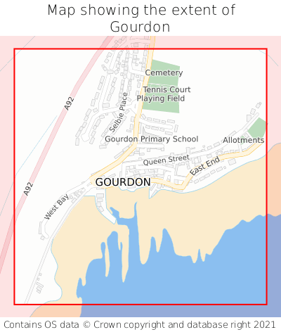 Map showing extent of Gourdon as bounding box