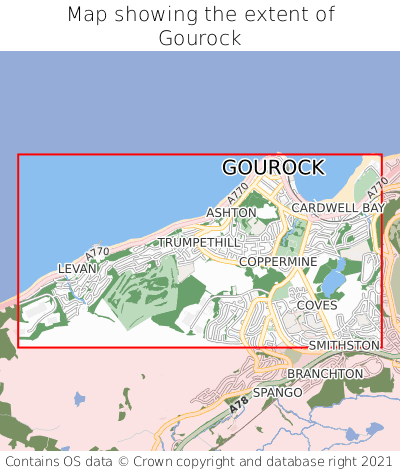 Map showing extent of Gourock as bounding box