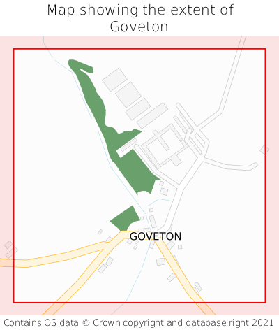 Map showing extent of Goveton as bounding box