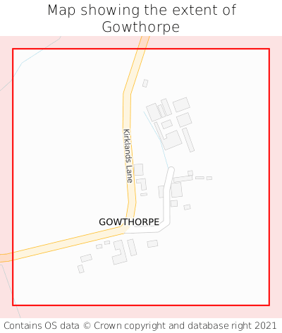 Map showing extent of Gowthorpe as bounding box