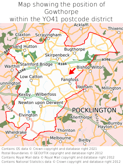Map showing location of Gowthorpe within YO41