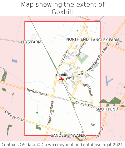 Map showing extent of Goxhill as bounding box