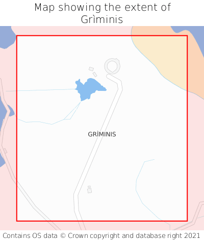 Map showing extent of Grìminis as bounding box