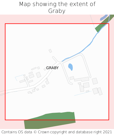 Map showing extent of Graby as bounding box