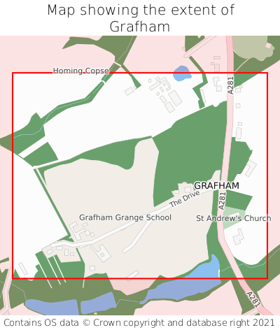 Map showing extent of Grafham as bounding box