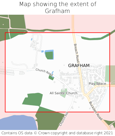 Map showing extent of Grafham as bounding box