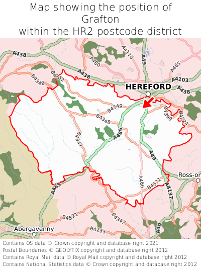 Map showing location of Grafton within HR2