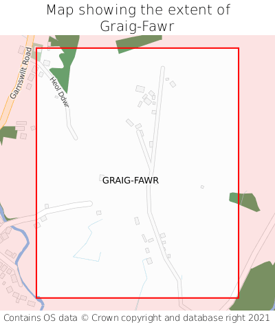 Map showing extent of Graig-Fawr as bounding box