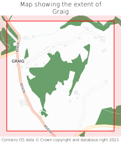 Map showing extent of Graig as bounding box