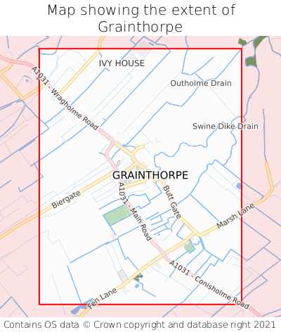 Map showing extent of Grainthorpe as bounding box