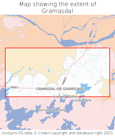 Map showing extent of Gramasdal as bounding box