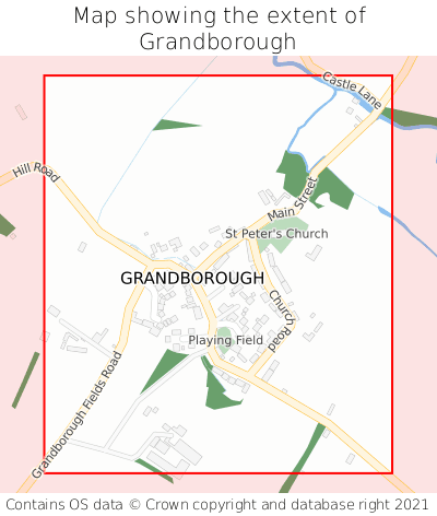 Map showing extent of Grandborough as bounding box
