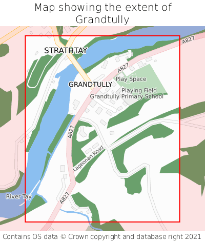 Map showing extent of Grandtully as bounding box