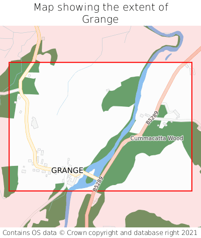 Map showing extent of Grange as bounding box