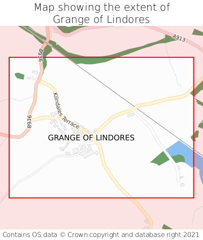 Map showing extent of Grange of Lindores as bounding box
